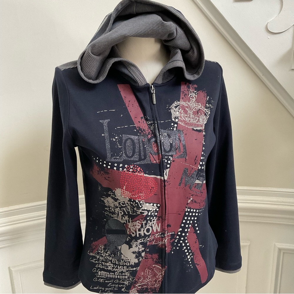 ORLY Hooded Graphic/Stripe Jacket